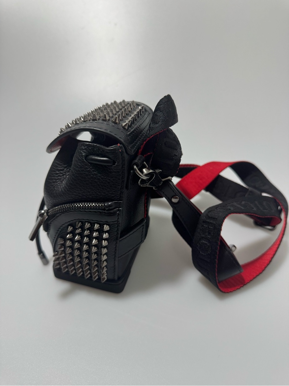 Christian Louboutin Explorafunk Backpack Mini Studded Black Red - Picture 4 of 10